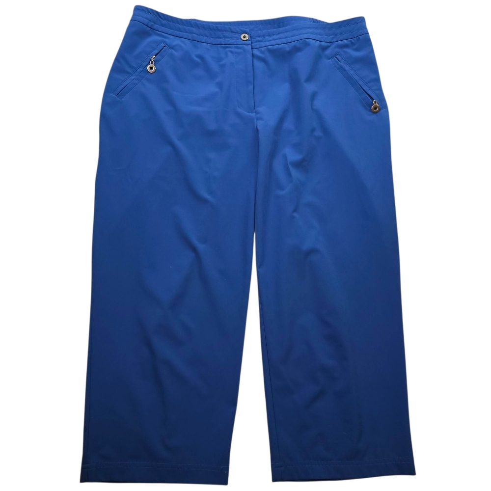 Chicos Zenergy Lightweight Blue Cropped Pants In 2 (L)